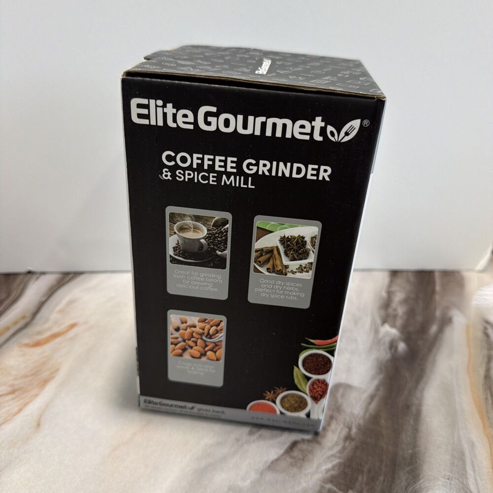 Elite Gourmet Coffee Grinder & Spice Mill ETS-9053 Stainless Steel Blades NEW - Picture 4 of 6